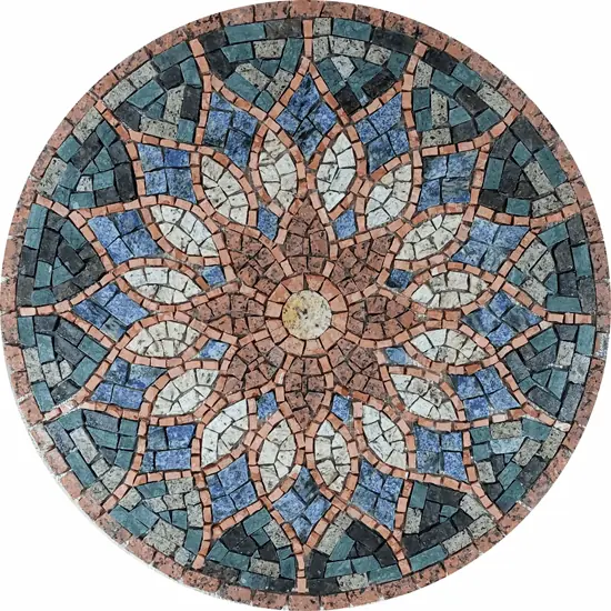 Mandala Indiana Piso Mosaico Vitral Árabe - 100cm
