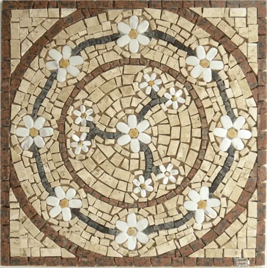 Mandala Mosaico Floral Rosone Venezia Quadrado - 70cm
