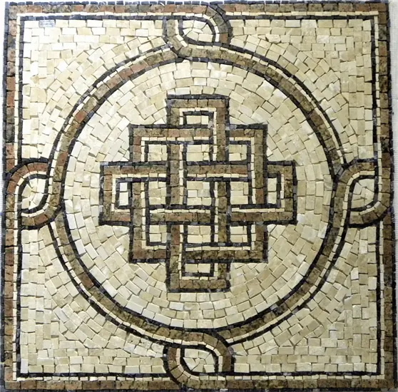 Piso Em Mosaico Romano Nó De Salomão Com Quatro Lados - 130cm