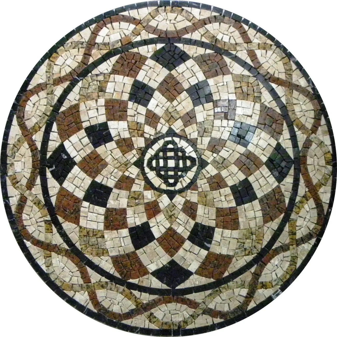 Piso Em Mosaico Romano Semente De Girassol Colorato Ii - 100cm