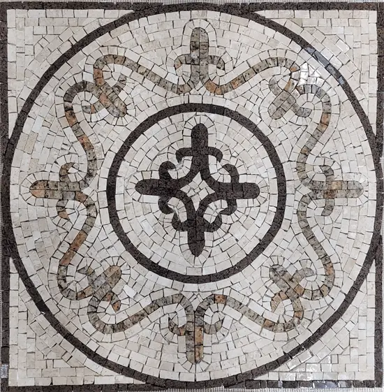 Piso Em Mosaico Romano Pedras Lis I - 150cm