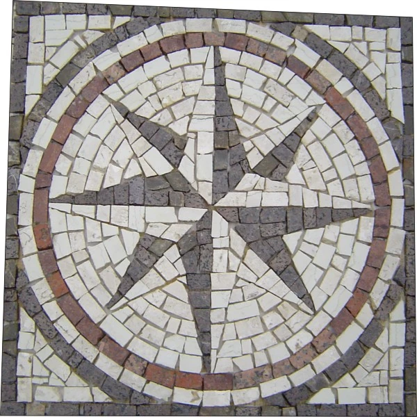 Rosa Dos Ventos Em Mosaico Rosone Fiorentino I Rústico - 130cm