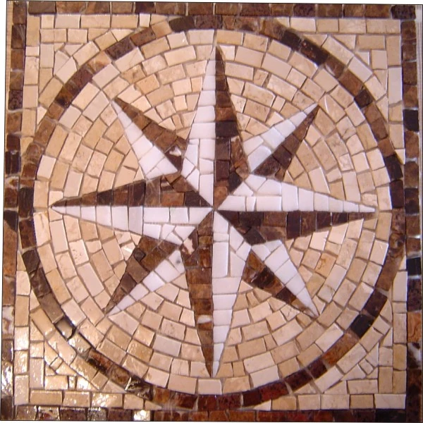 Rosa Dos Ventos Em Mosaico Rosone Fiorentino Ii Rústico - 130cm