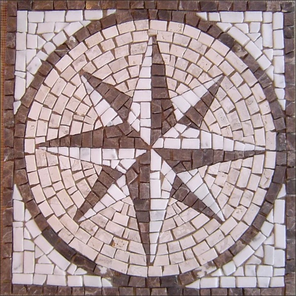 Rosa Dos Ventos Em Mosaico Rosone Fiorentino Iii Rústico - 150cm