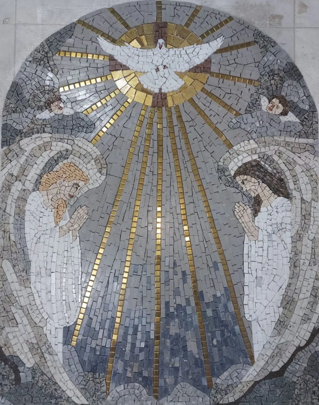 Mosaico Do Espírito Santo Com Anjos - 150x180cm