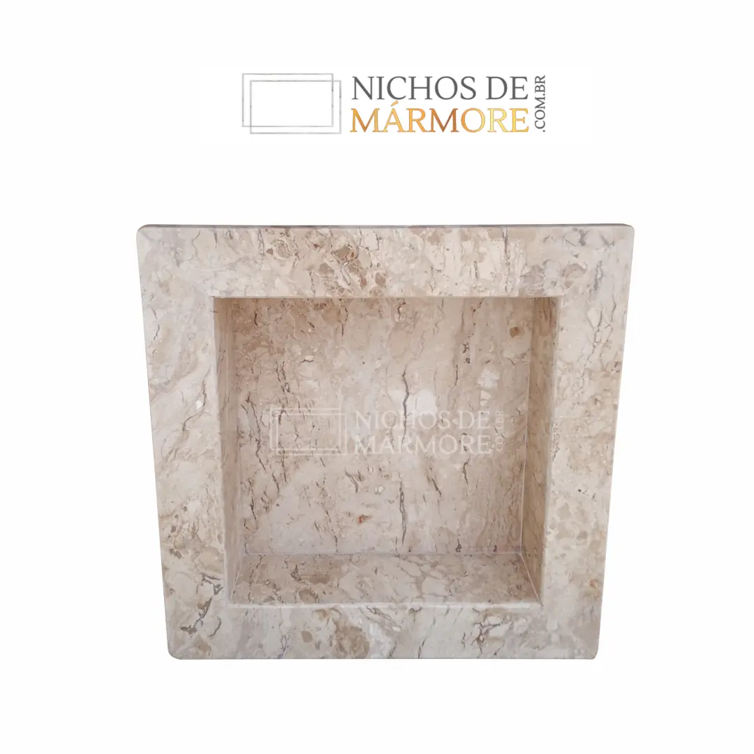 Nicho Em Mármore Travertino 30x30x8