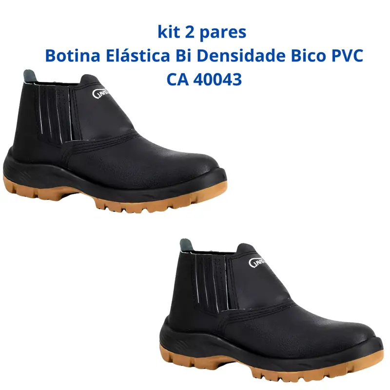 Kit 2 Botinas Epi Bico Pvc Segurança Bidensidade Crival Ca 40043 41 Preto