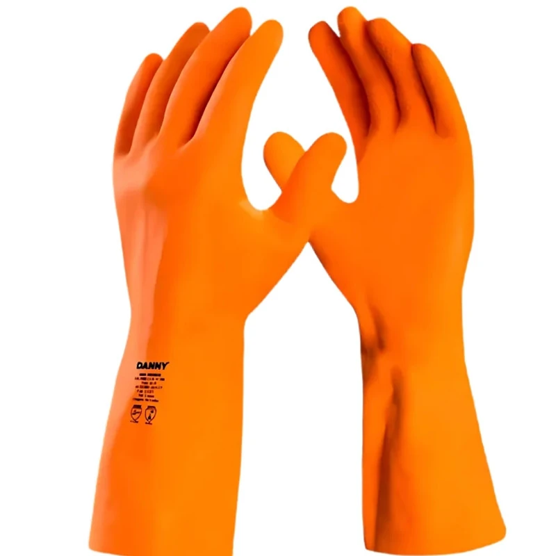Luva Látex Laranja Reforçada Forrada Max Orange Da208 Danny Limpeza Multiuso Ca 11286 Xg