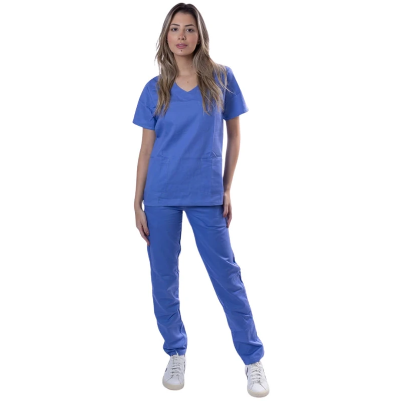 Uniforme Calça Pijama Cirúrgico Hospital Privativo Unissex Azul Claro M Azul Claro