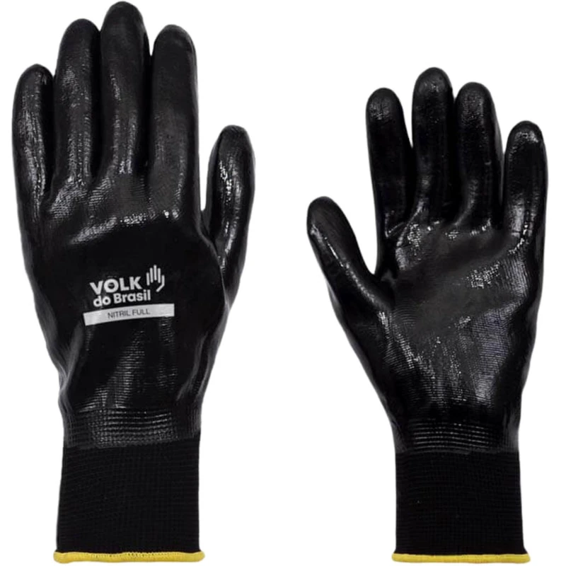 Luva Segurança Nitril Full Preta Volk Epi Ca 25280 Eg Preto