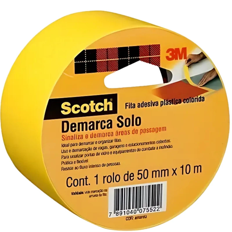 Fita De Demarcação Resistente Solo 3m Amarelo 50mm X 10m