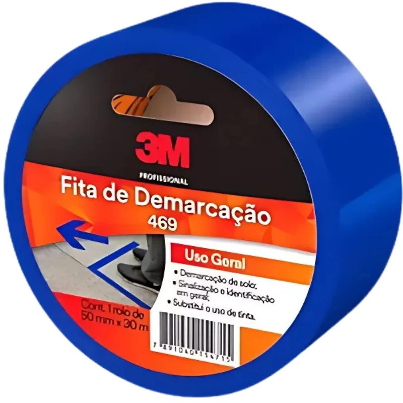 Fita De Demarcação Resistente Solo 3m Azul 50mm X 30m