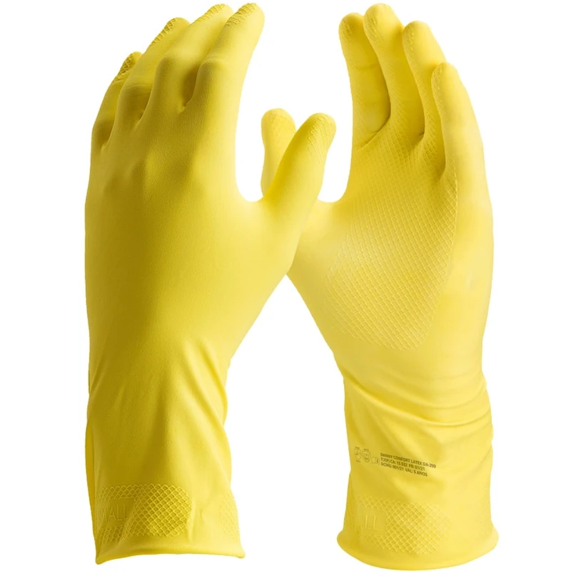 Luva De Látex Amarela Confort Multiuso Limpeza Danny Ca 15532 Xg Amarelo