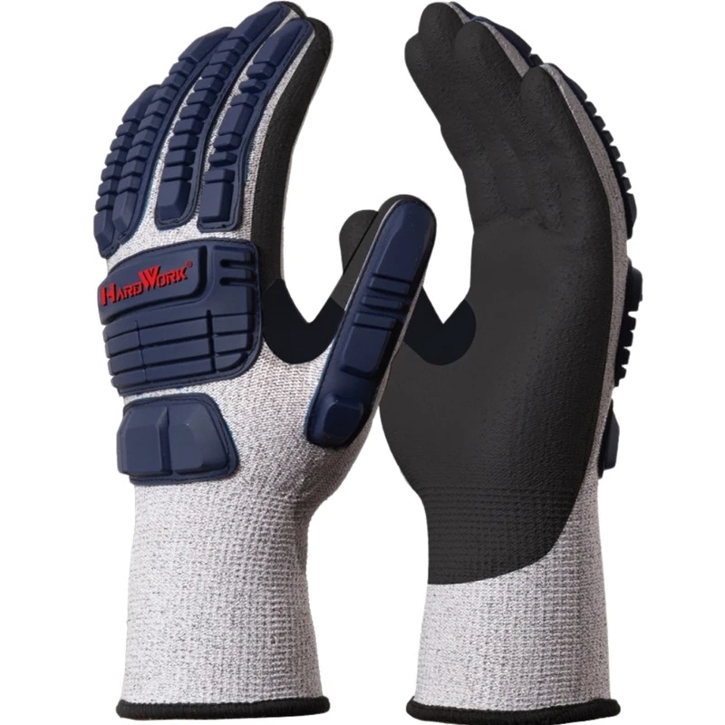 Luva Proteção Reforçada Extreme Hard Work Da43600 Danny Ca 45831 T8 Preta Azul E Cinza