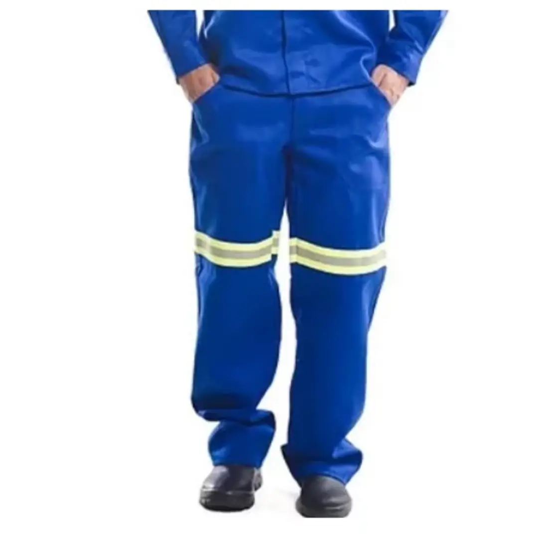 Calça Profissional Eletricista Nr10 Metade Elástico Faixa Refletiva Sitel Neon Azul Royal 44 Azul Royal