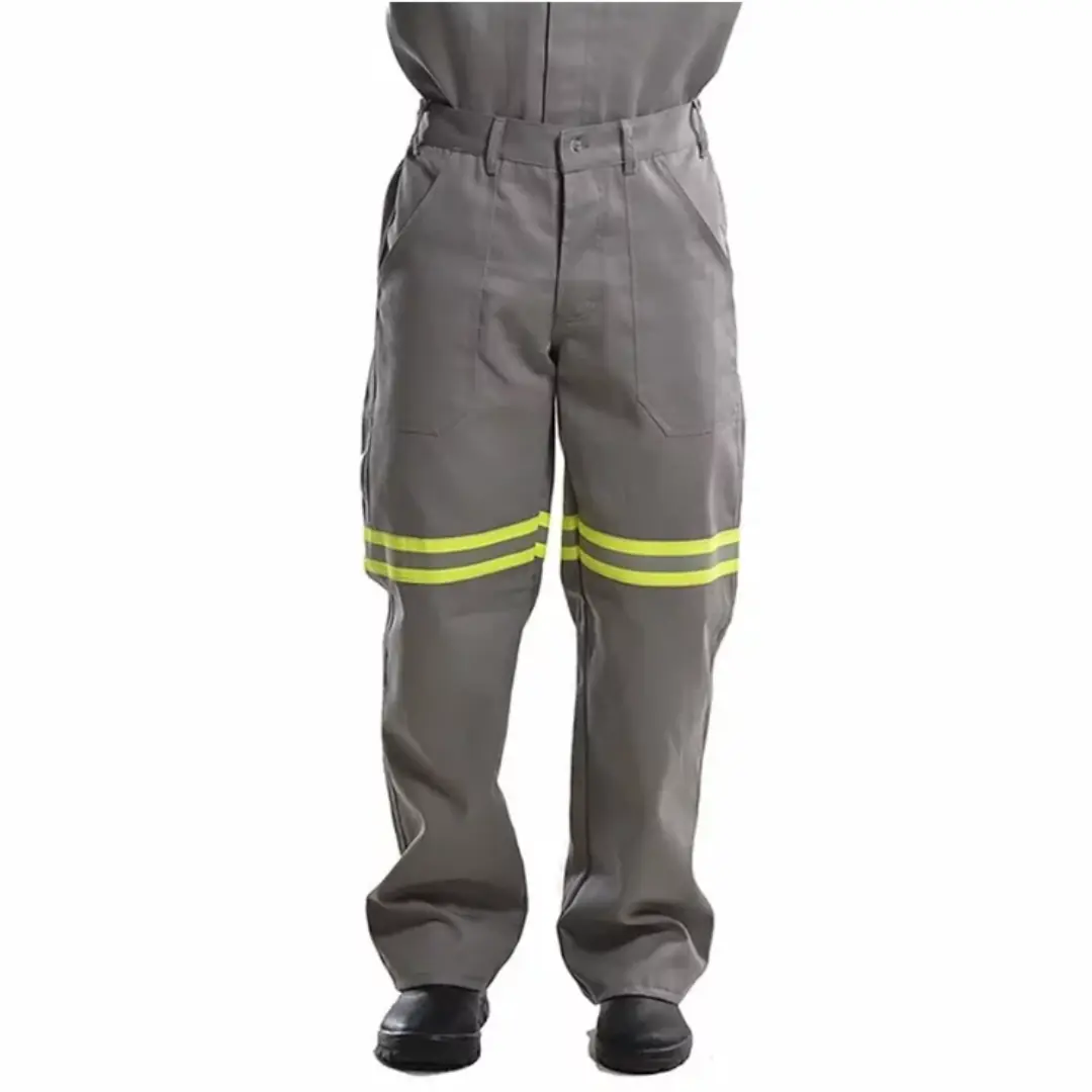 Calça Uniforme Trabalho Eletricista Nr10 Metade Elástico Faixa Refletiva Sitel Neon Cinza 40 Cinza