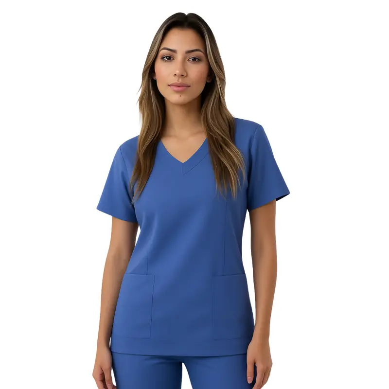 Uniforme Camisa Pijama Cirúrgica Unissex Gola V Enfermagem Hospital Privativo Azul Claro P Azul Claro