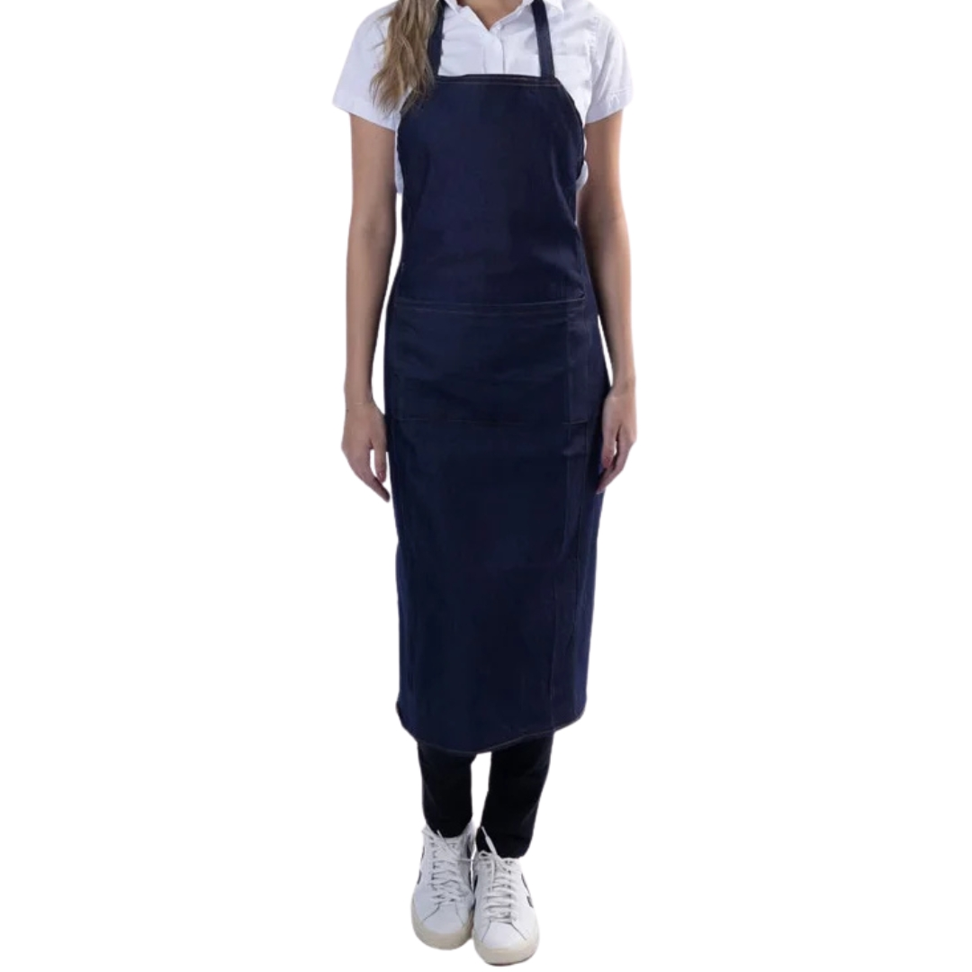 Kit 3 Aventais Brim Uniforme Profissional Restaurante Bares Salão C/ Amarração Bolso Jeans