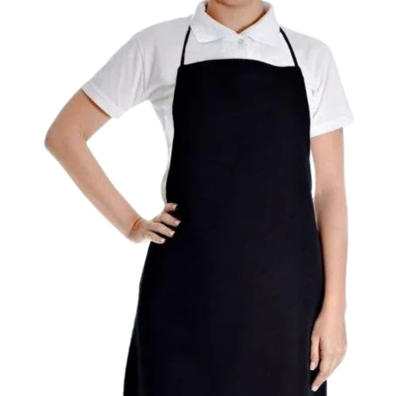 Kit 3 Aventais Brim Uniforme Profissional Restaurante Bares Salão C/ Amarração Bolso Preto
