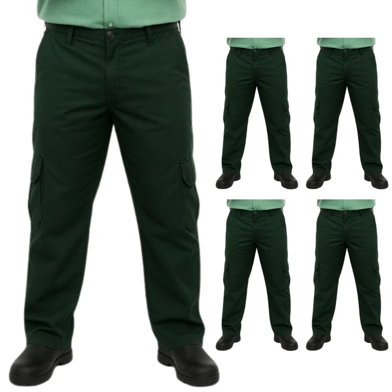 Kit 05 Calças Profissional Uniforme Trabalho Vigilante Cargo C/ Bolso Verde Musgo  40  Verde Musgo