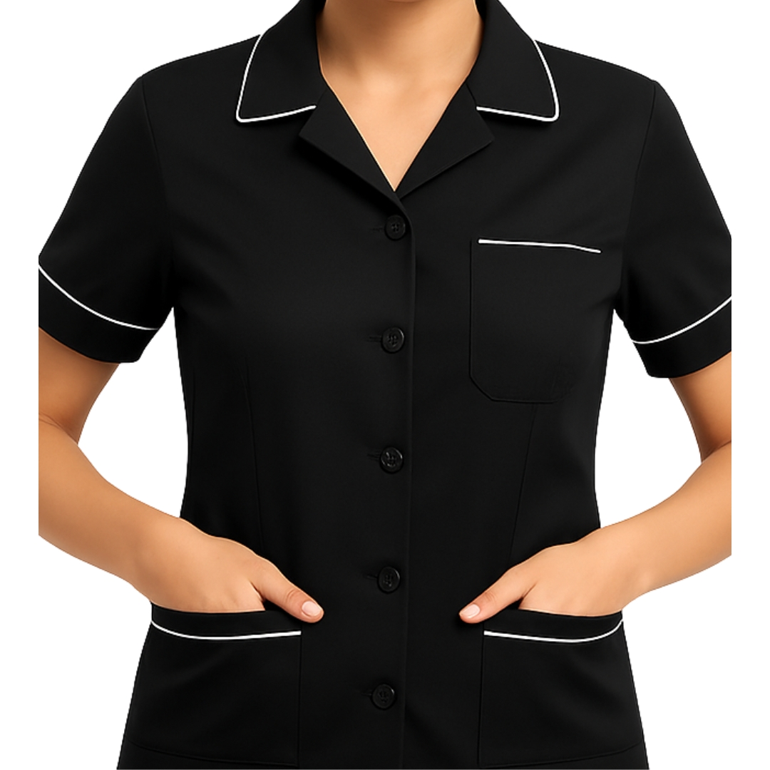 Jaleco Feminino Two Way Preto Manga Curta Gg Preto