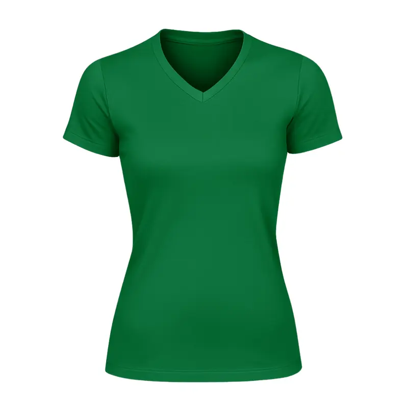 Blusa Camiseta Feminina Baby Look Básica Gola V P Verde Bandeira