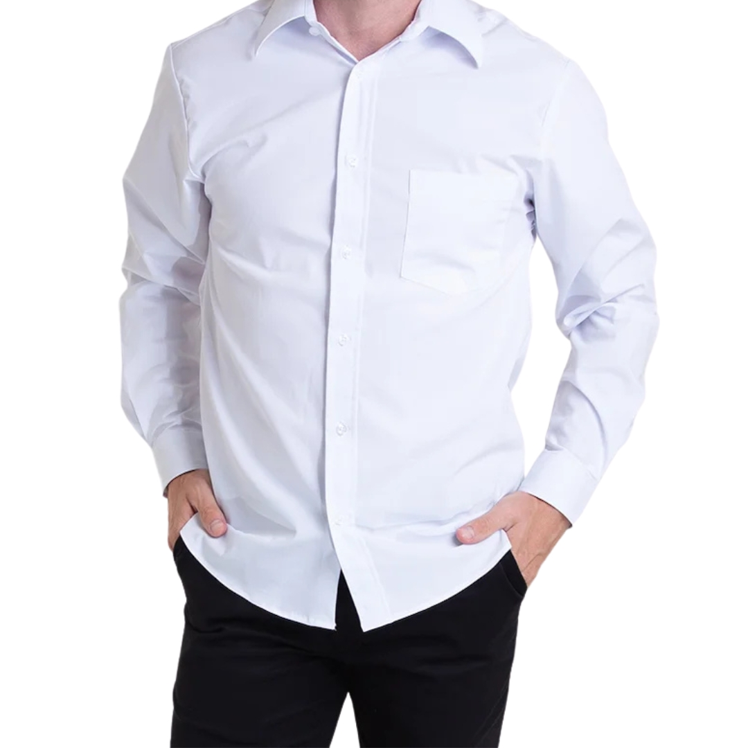 Camisa Tricoline Manga Longa Branco Eg Branco