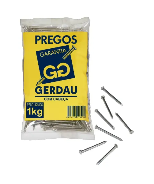 Prego Polido 17x24 1kg Com Cabeça Gerdau - Unico
