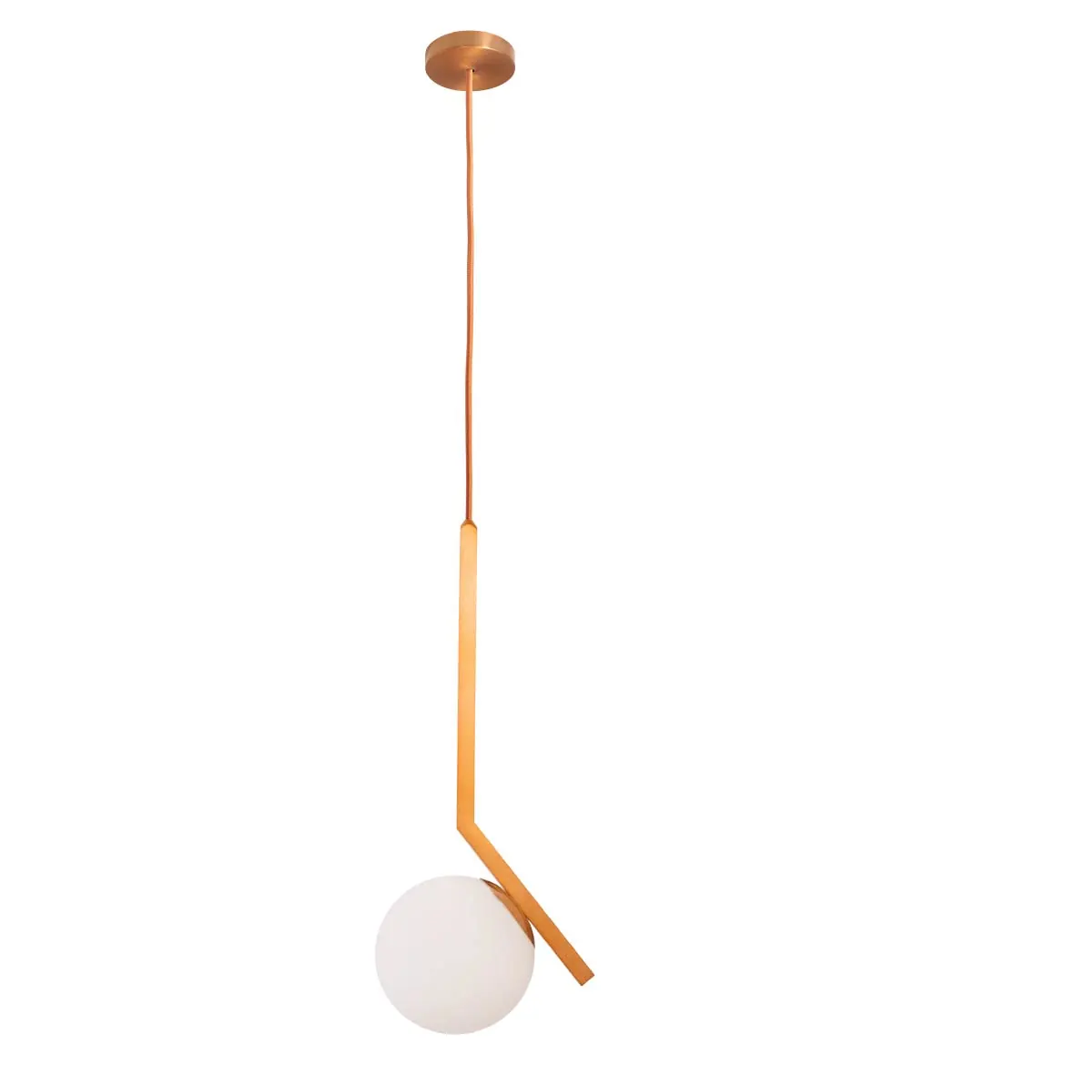 Pendente Angular Globo P/ E-27 Bolinha Cobre Acabamento Quadrado St1592