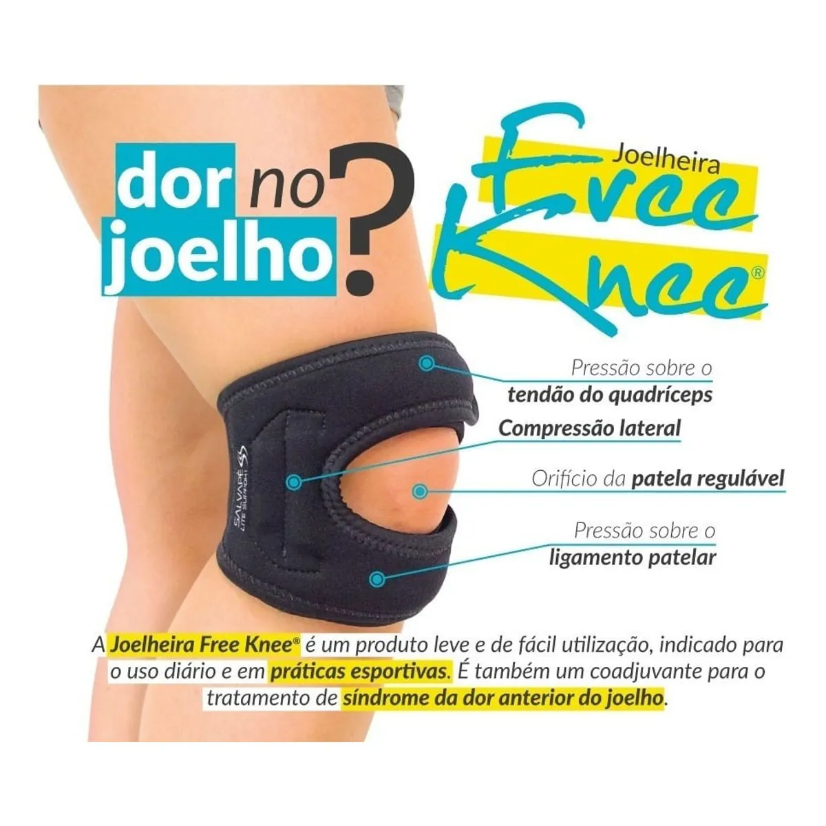 Joelheira Salvapé Curta Free Knee - Tam G