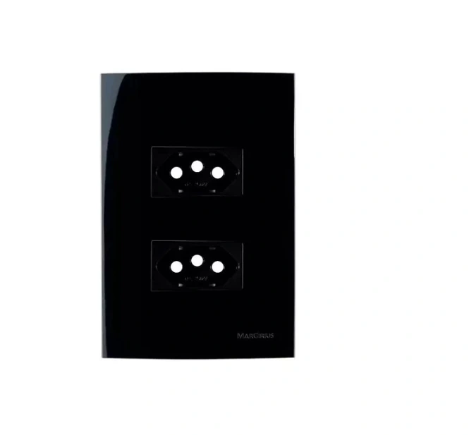 Conjunto 2 Tomada 2p+t 20a 4x2 Preto Ebony Clean Margirius