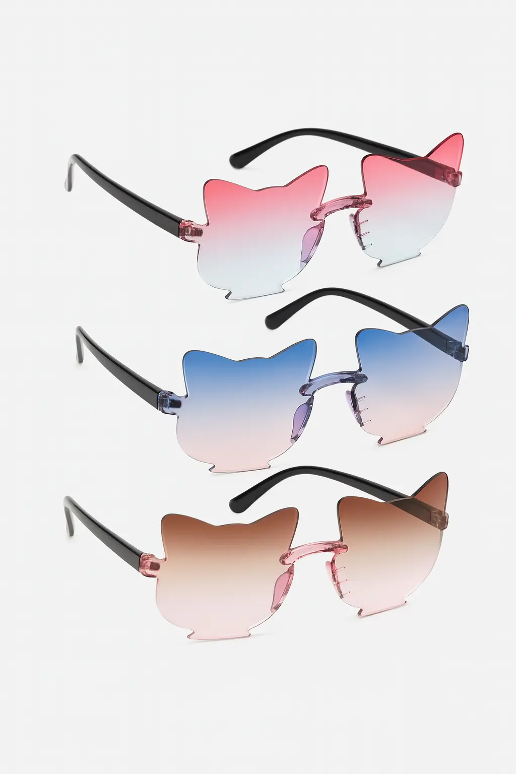 Oculos De Sol Gatinho Translucido Cores Sortidas