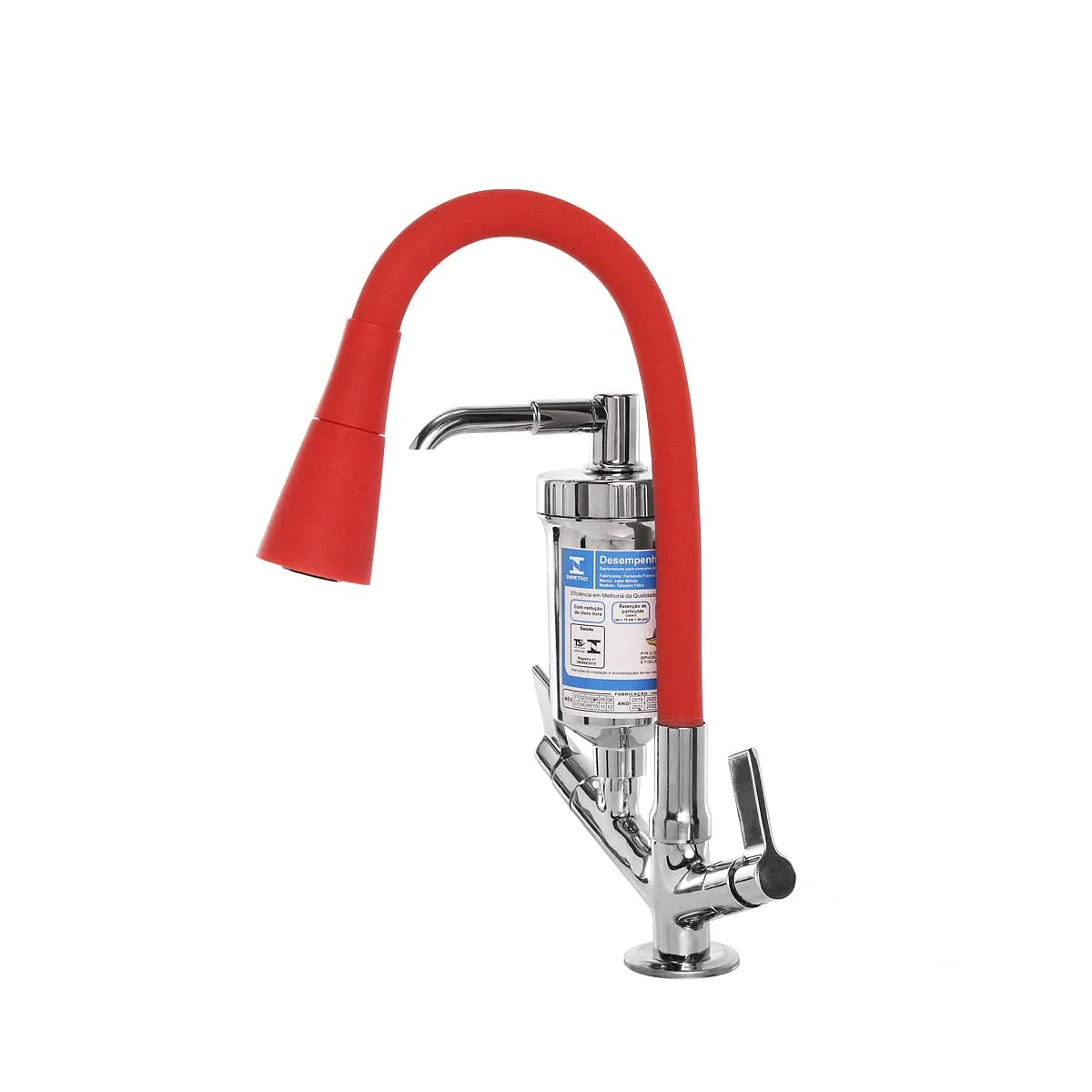 Torneira Filtro Gourmet Flexível Cozinha Bancada Vermelho - Um Novo Conceito.