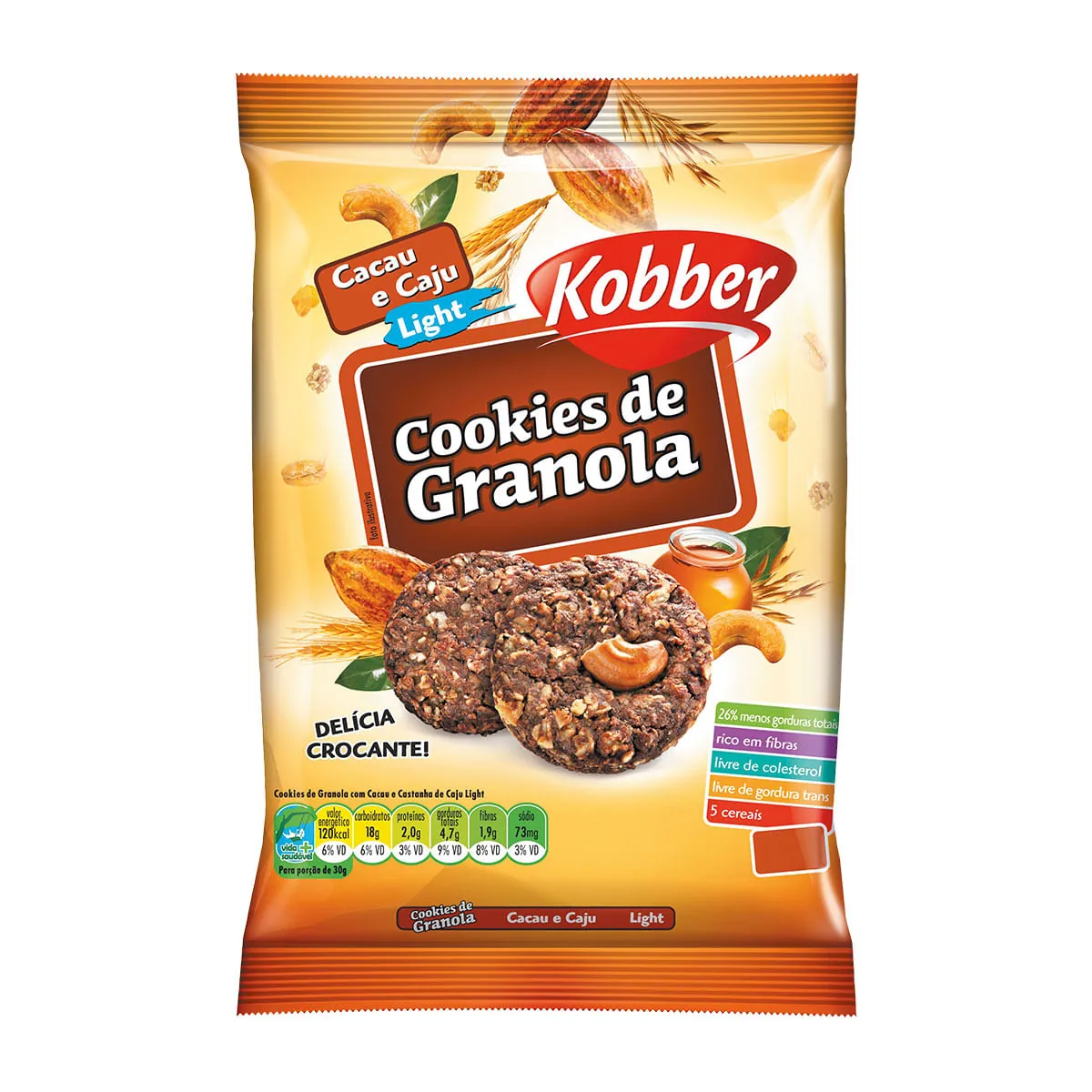 Cookie de Granola, Cacau e Caju Kobber Light 150g