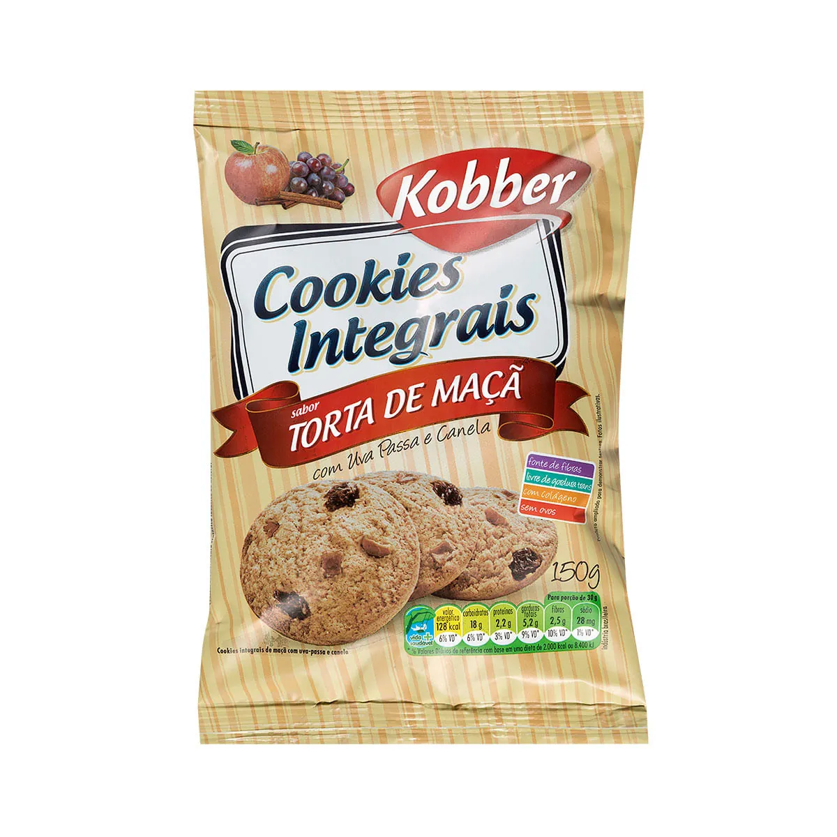 Cookie Torta de Maçã Integral Kobber 150g