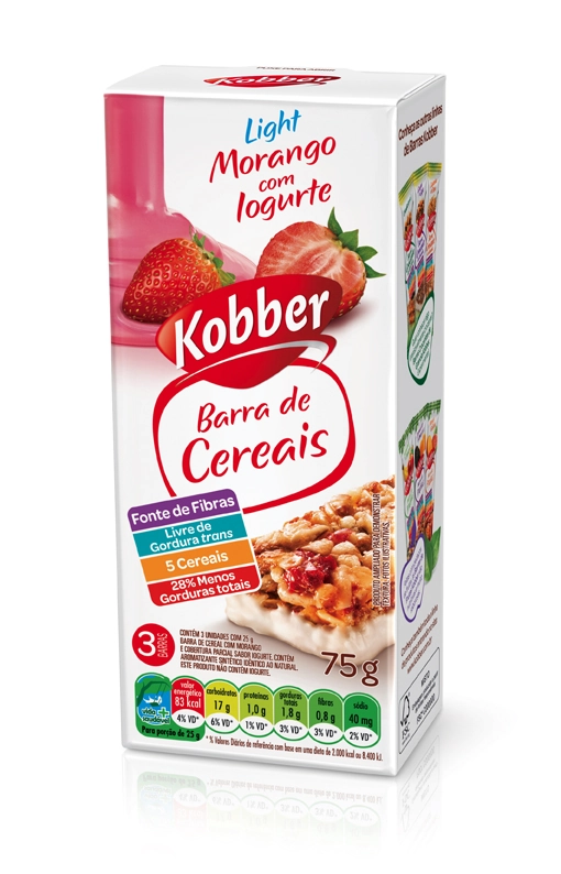 Barra Cereal Kobber C/3 Light Morango/iogurte