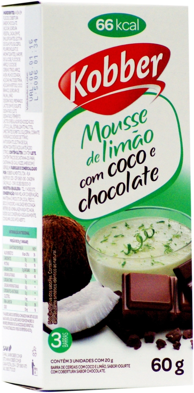 Bar Cereais Kobber Mousse Limao C/3 60g