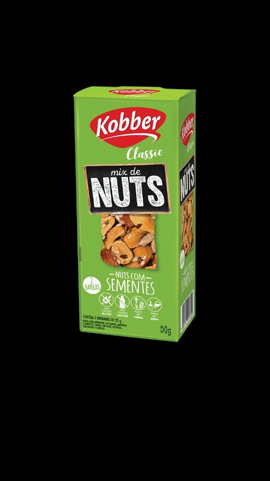 Pack Barra Mix De Nuts Com Sementes Zero Lactose Kobber Classic Caixa 50g 2 Unidades