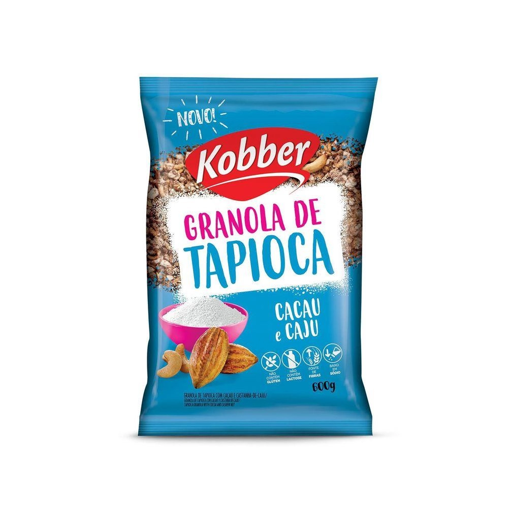 Granola De Tapioca Cacau E Caju Kobber 600g