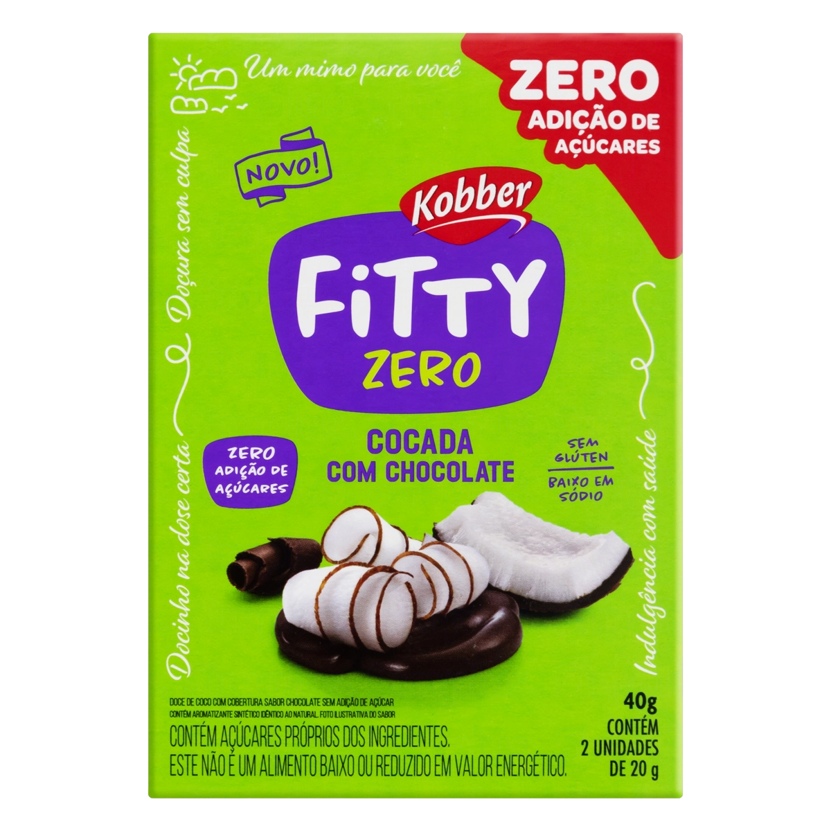 Pack Cocada Com Chocolate Fitty Caixa 40g 2 Unidades
