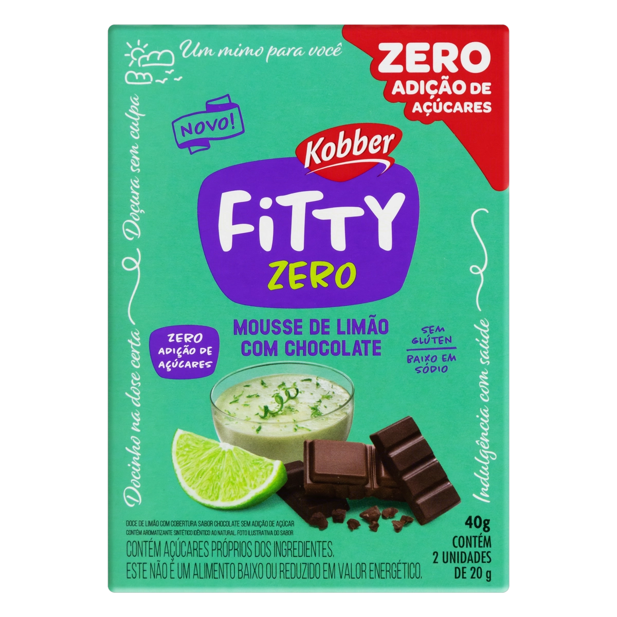 Pack Doce Mousse De Limão Com Chocolate Fitty Caixa 40g