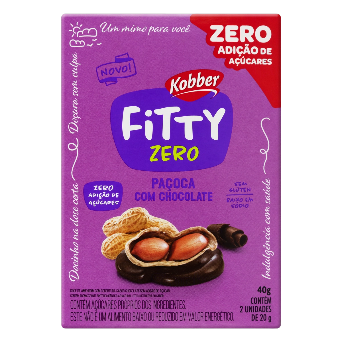 Pack Paçoca Com Chocolate Fitty Caixa 40g
