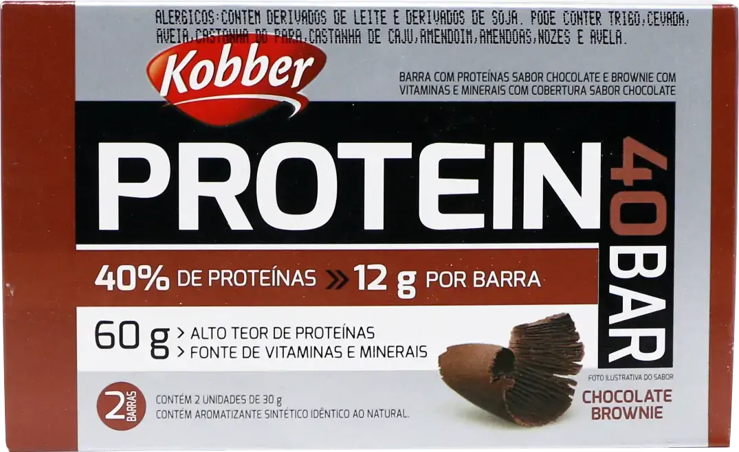 Pack Barra De Proteína Chocolate Cookies Cobertura Chocolate Kobber Classic Protein Caixa 60g 2 Unid