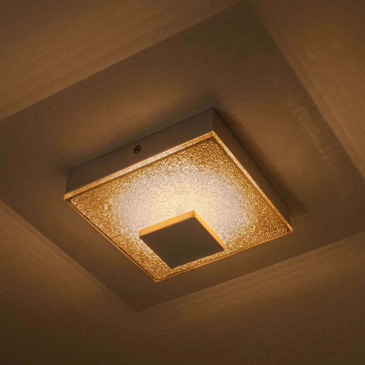 Plafon Kyara Branco Led 6w  C/ Cristais Quadrado 16cm St1773