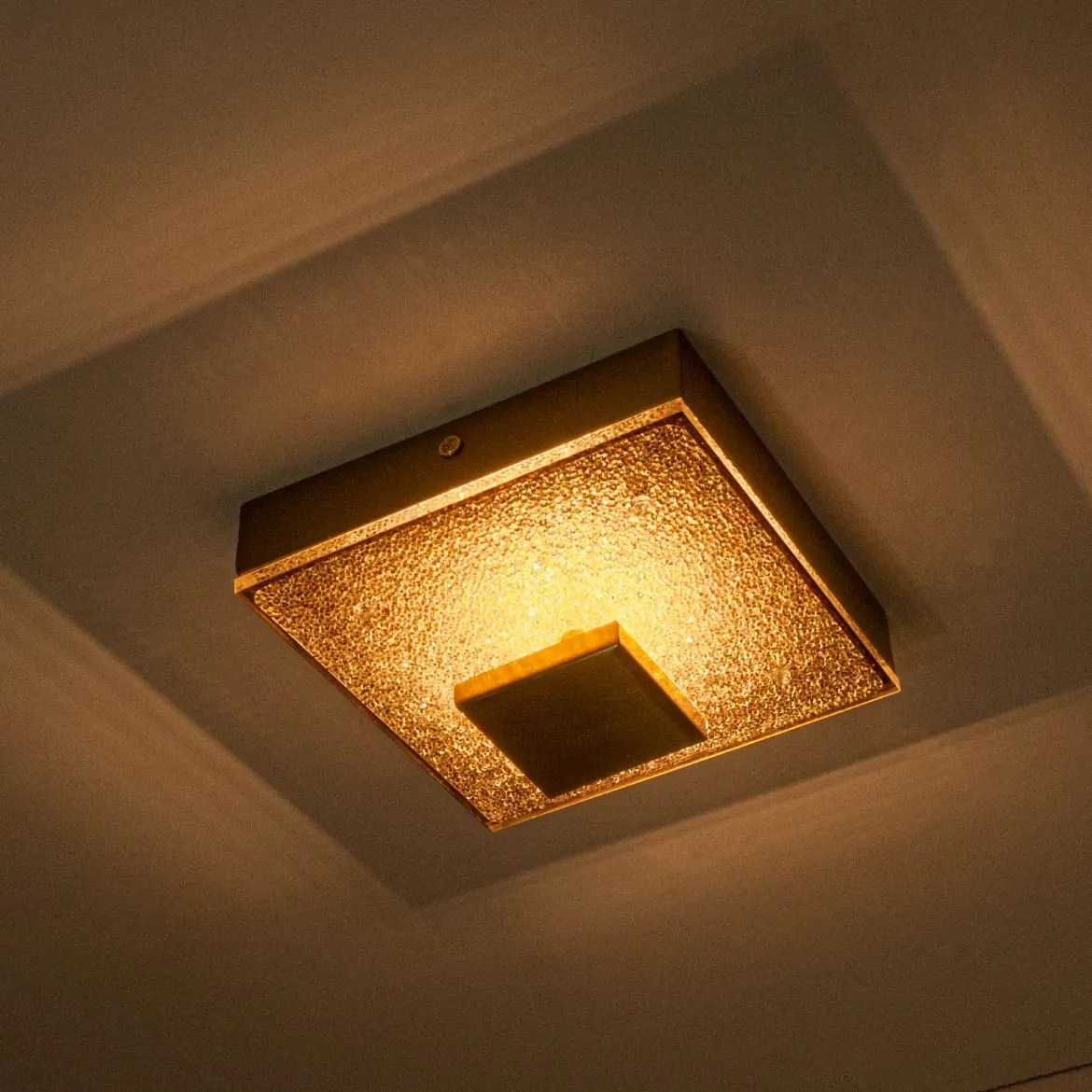Plafon Kyara Ouro Led 6w C/ Cristais  Quadrado 16cm St1773
