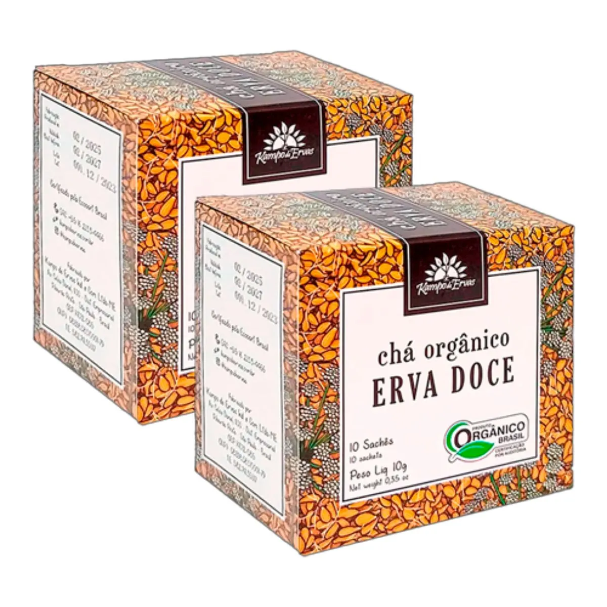 Kit 2X: Chá de Erva Doce Orgânico Kampo de Ervas 10 Sachês