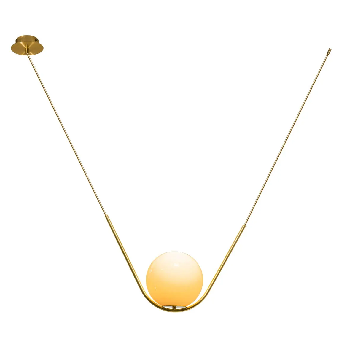 Pendente Cúpula Globo Vidro Leitoso Ouro Fosco Cora + Lâmpada Led Bulbo 12w Branco Frio St1790