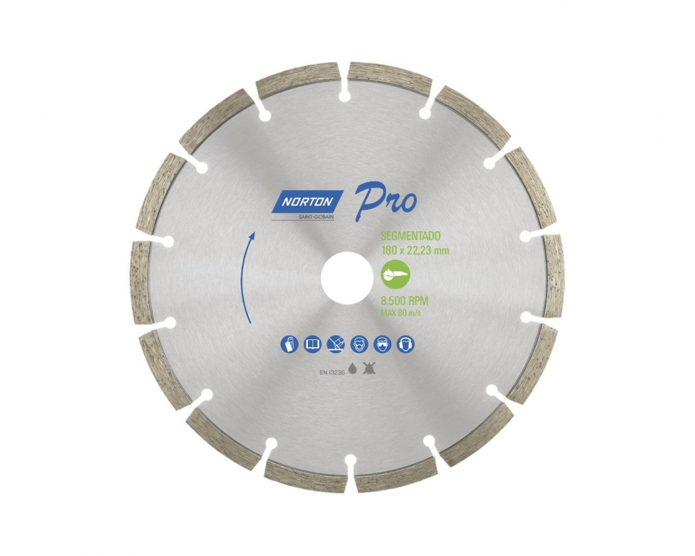 Disco Diamantado Norton Pro Segmentado 180mmx22,2mm