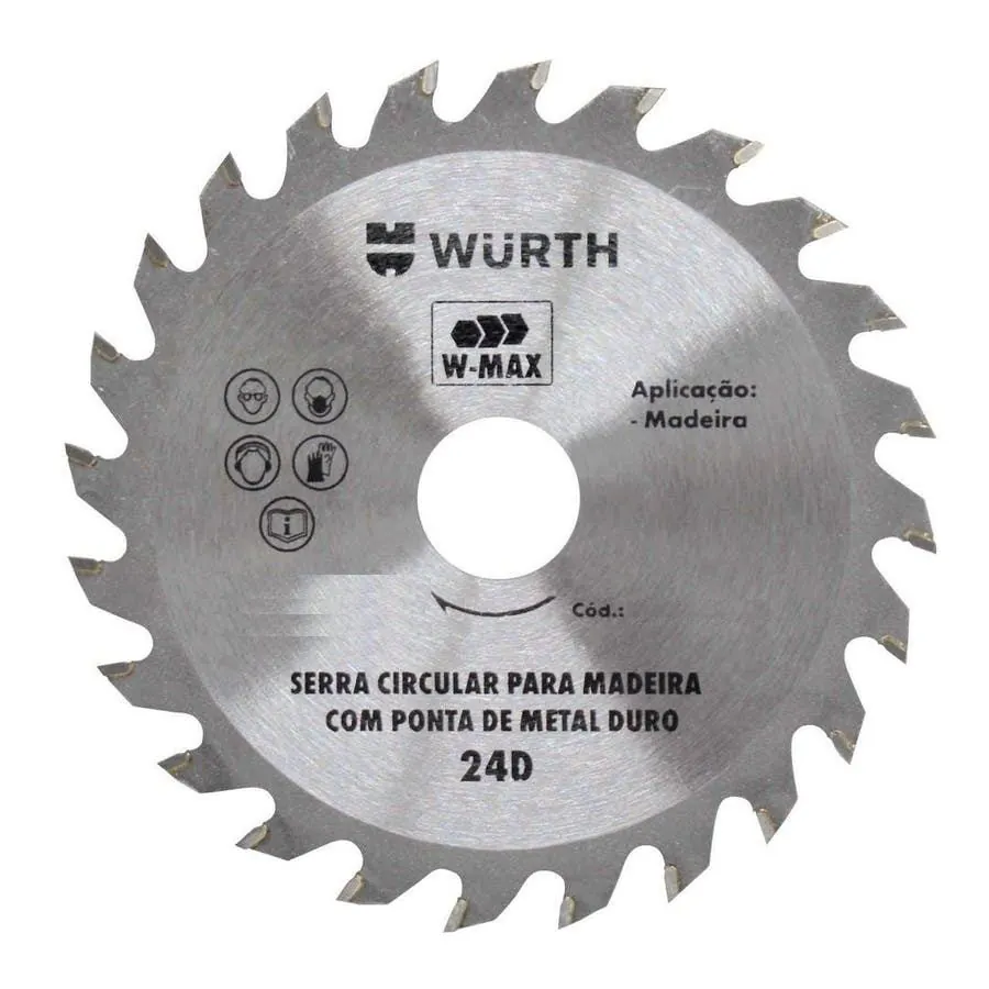 Disco De Serra Para Madeira W-max Wurth 7.1/4"(185mm) 24 Dentes