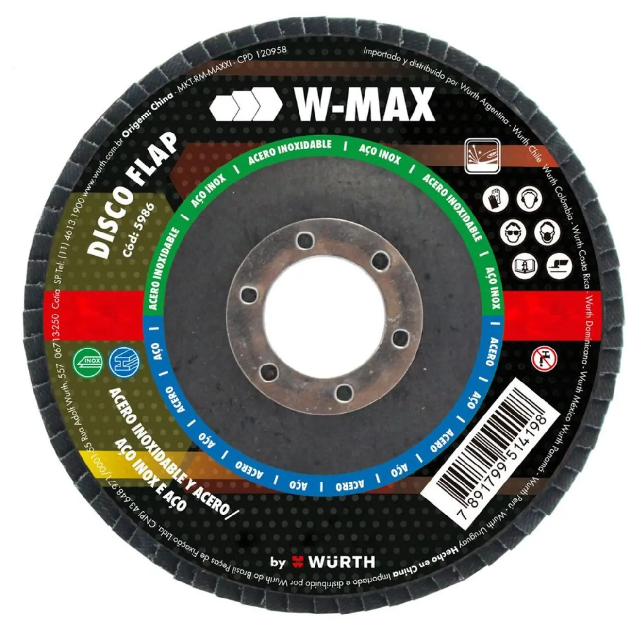 Disco Flap Inox W-max 115mm G120
